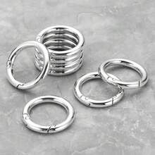 10/20/30pcs Flat Spring O-Rings, Metal Key Rings, Round Carabiner Clips, Suitable For Key Chains, Bags, Purses - Key Chain Hooks Replacement For DIY