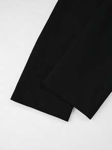 1pc 2025 Autumn/Winter New European & American Style Women's Long Wind Trench Coat, Raglan Sleeve, Lapel Collar, Contrast Plaid Pattern, Single-Breasted, Multi-Functional Casual Trench Coat, Casual Long Over-The-Knee Windbreaker Outerwear, Daily Home Outdoor Party Holiday Commute Office - Black - View 10