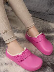 Waterproof Slippers For Toddler Teen And Teen, Fur Lined Wooden Clogs, Winter Gardening Shoes For Crawling Teen, Warm Indoor/Outdoor Teen Mules, Boston Wooden Clogs