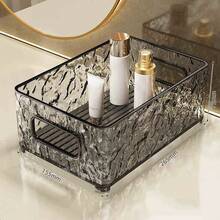 1 Stück transparenter Make-up Organizer Box, Badezimmer Waschtisch Aufbewahrungskorb, stapelbarer Kosmetik Halter Regal