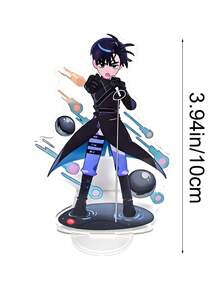 1/2 Piezas Soporte acrílico de personaje de anime estilo alienígena, regalo de cumpleaños para fans del anime, ilustraciones a color con detalles exquisitos, accesorios y adornos de anime