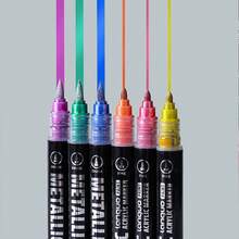 12/24/48 Metallic Marker Set, Dual-Tip Acrylic Markers For Black Paper, Scrapbooks, Photo Albums, Rock Painting, DIY Arts And Crafts, Card Making, Scrapbooking Supplies