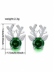 1 pereche cercei eleganți cu zirconiu cubic pentru femei, pentru cadouri de Crăciun, bijuterii de petrecere