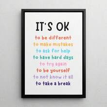 3 件/套帆布挂件，[没关系，我可以，3 张正能量语录海报或帆布印刷品，正能量语录海报，儿童教室励志墙贴，极简主义墙面装饰] 帆布墙艺术，时髦女孩艺术，励志语录艺术，家居装饰， - 彩色 - 查看 11