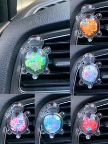 Cute Turtle Car Air Vent Fragrance Holder, Creative Car Interior Decor - Laser Turtle Air Outlet - View 2
