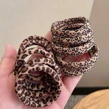 10/5/1pcs High Elastic Leopard Print Hair Scrunchies, Vintage Hair Ties, Ponytail Holders, Hair Accessories, Hair Bands, Hair Elastics For Women In Autumn/Winter Hair Accessories