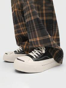 Teens' Canvas Shoes, Niche Design Couple Casual Sneakers, Unisex Low-Top Face Thick Sole Retro Breathable Canvas Shoes