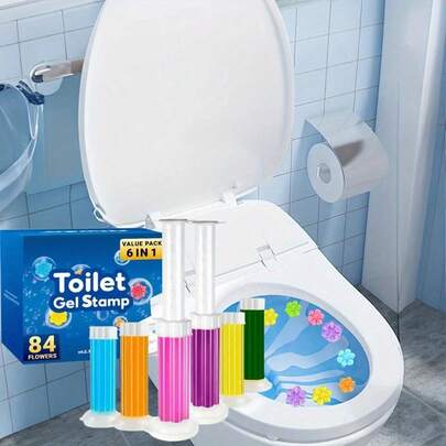 6 piezas/Gel limpiador de inodoro, Limpiador de autocaravana, Sello de gel para inodoro, Desodorante limpiador, Limpiador de baño, Limpiador de inodoro, Cuidado de plantas en maceta, Gel limpiador de inodoro con fragancia de aire fresco
