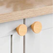 实木抽屉把手 实木厨房圆形把手 橱柜家具拉手 梳妆台衣柜橱柜抽屉把手 拉手 - 櫸木胡桃木 - 查看 2