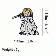 1pc Halloween Party Small Decoration Cartoon Horror Horror Ghost Doll Animation Brooch Badge Costume Backpack Decoration Personalized Accessory Brooch Gift For Friends And Family Random Style - Multicolor - View 4