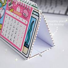 1pc 2026 New Calendar Lucky Apple Dog Desk Calendar, Essential Office Desktop Display, Monthly Calendar Notebook Cardboard, Office Home Decoration, Student Self Discipline Cardboard