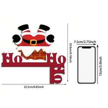 1 pièce Décoration de coin de porte en bois pour Noël, ornement suspendu, décoration de coin de porte et de fenêtre Hohoho pour Noël, style thème de Noël avec magnifique bonhomme de neige, convient pour la décoration de porte et de fenêtre de Noël, décoration suspendue en bois, convient pour les cadeaux de décoration de fête de Noël