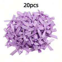 50 Stücke/Packung bunte Schleife Geschenkverpackung Dekoration Handwerk Kartendekor, Haaraccessoires, Luftballonschleifen, Hochzeitsdekoration, Raumdekoration, Heimdekoration - Lila