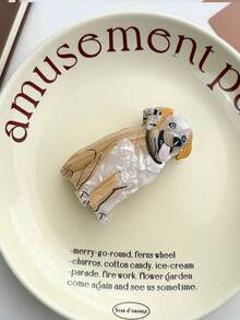 1pc Cartoon Dog Design Hair Clip, Cute Hair Accessory, Acetate Hair Claw Clip, Sweet Hair Decor For Girls, Fashionable Animal Hair Clip, Suitable For Bun, Hair Claw, Simple And Lovely Colored Dog Hair Clip, Cute Dog Hair Clip, Ins Style Hair Claw, Adorable Hair Clip, Acetate Patchwork Dog Hair Clip (Yorkshire Terrier, Pomeranian, Chihuahua) Elegant Hair Clutch