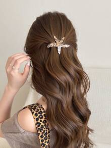 1pc Women's 7.5cm/2.95in Brown, White, Red, Tortoiseshell Ombre Acetate Starfish Hair Clip, Fashion Versatile High-End Elegant Simple Solid Color Edge Hair Accessory Suitable For Daily Casual, Party, Commute, Beach, Vacation, Ponytail, Bun, Face Washing, Makeup, Outfit Matching, Claw Clips, Hair Claws, Hair Slide, Hair Barrettes