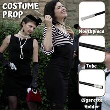 1 Retractable Smoking Pipe + 1 Fake Cigarette, Halloween Retractable Smoking Pipe Fake Cigarette Prank Toy, COSPLAY, Party Props, Halloween Ball