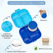 Lunch Box Kids With 12oz Soup Thermo,4 Compartments Lunch Box Containers Kids, Includes Foldable Spoon &Sauce Jar, BPA&Leak Proof,Insulated Food Jar Travel,School,Picnic Halloween Man Women Kids