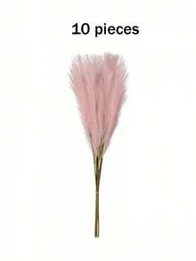 10/20pcs-Artificial Reed Grass Boho Decor Faux Pampas Grass Large Tall Fluffy Artificial Fake Flower Bulrush Reed Grass For Vase Filler Farmhouse Home Kitchen Bohemian Decoration, Room, Wedding Party Decor (Pink), Valentine Day, Gift Gifts Birthday Graduation,Fall Decor,Autumn,Fake Plants