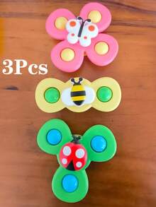 1/3 件吸盘旋转玩具，适合婴幼儿 - 感官沐浴和早期教育学习玩具，适合 3 个月以上男孩女孩的理想 1 岁生日礼物和圣诞礼物