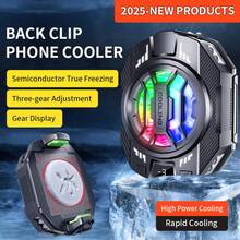 1pc Black Semiconductor Cooling Phone Radiator Fan, Made Of ABS+Aluminum Alloy+Ceramic, 3-Speed Adjustable, Cooling Product, Rapid Cooling, Phone Cooler, Mini Fan, Suitable For Various Phones And Tablets. Comes With Type-C Cable. Halloween Gift, Camping Gear.
