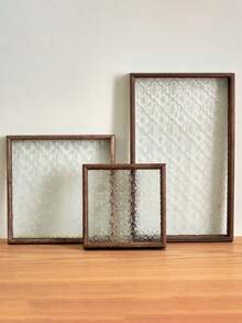 1 cutie de depozitare a gustărilor din lemn, sticlă, culoare nuc, cu model vintage în relief, cu flori de Crabapple, tavă de ceai emailată Cloisonné dreptunghiulară/poligonală, organizator de birou, platou pentru servire fructe și deserturi