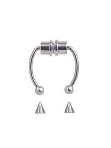 5 buc/3 buc/1 buc Inele false pentru nas din oțel inoxidabil, piercing-ul nasului din oțel titan, neperforat, în formă de potcoavă. Inel fals pentru nas, stil punk, potrivit pentru septul nazal, cercei pentru cartilaj, confortabil de purtat fără piercing.