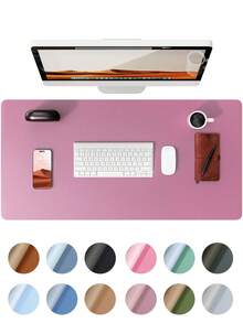 Leather Desk Pad, Office Desk Mat, Large Mouse Pad, Writing Board, Office Desk Blotter, Black, White, Purple, Pink, Gray, Green, Blue Non-Slip PU Leather Imprint, Laptop Pad, Waterproof Writing Mat For Office And Home Gaming Mouse Pad Desk Accessories Office Supplies Office Desk Accessories Mousepad Mouse Pad For Desk - Multicolor - View 66