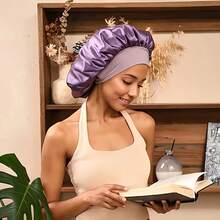 Unisex Polyester Non Fragrant Satin Nightcap With Loose And Tight Strap - Comfortable For Daily Use Shower Cap, Personal Care Bathroom Accessory