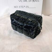 1pc Cute Makeup Bag Diamond Grid Square Waterproof Clear Cosmetic Bag Fashionable Clutch Pouch Wallet Small Items Storage Bag For Key, Earphone, Coin, Lipstick, Lip Oil, Card, Girls'Accessories College Vacation Cruise Summer Holiday Essentials Organizer Bag With Zipper Women's Makeup Storage Bag