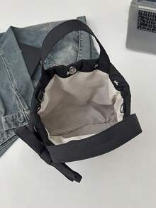 Large Capacity Tote Bag, Quilted For Autumn/Winter, Elegant Butterfly Embroidery New Shoulder Bag, Casual Outdoor & Commute Handbag, Cute Style For Women