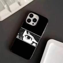 Funda de teléfono transparente y suave con diseño minimalista y fresco, estilo de dibujo a mano de personaje de anime, ojos en blanco y negro, ilustración 2D de chica joven, compatible con iPhone 11/12/13 Pro Max, 14 Plus, 15 Plus, 16 Mini, 12Pro, 13PROMAX, 14PLUS, 15 PRO MAX, 16 PLUS, ideal para regalo de Navidad y Año Nuevo, protección de teléfono, cubierta anti-manchas y anti-salpicaduras, diseño minimalista, alta calidad. - Blanco y Negro - Ver 7