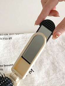 1 Piece Foldable Hair Brush With Mirror, Portable Pocket Comb, Compact Travel Hairbrush, Anti-Static Detangling Hair Brush, 2-In-1 On-The-Go Hair Comb (Suitable For Placing In Handbags). It Is Perfect For Travel, Office And Daily Use. It Is An Ideal Birthday Gift For Women And Adults, And Also An Excellent Christmas Present For Friends, Suitable For Convenient Home Use. It Features A Simple And Elegant Design.