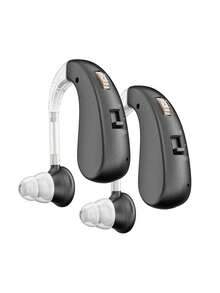 Hearing Aids For Adults And The Elderly With Noise Cancellation To Improve Sound Quality, Discreet Rechargeable Noise-Cancelling Amplifiers, And Silicone Earplugs. - 黑色 - 查看 6