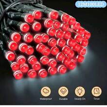 1 Pack 20/100/200 Solar Powered LED String Lights, Auto On/Off - IP54 High Quality Outdoor/Indoor Christmas Lights, 8 Lighting Modes (Flashing/Steady/Flowing/Party), Solar Panel Charging, Red & Green Fairy Lights, Suitable For Christmas Tree, Garden, Patio, Party Decor - Energy Efficient Solar String Lights, Solar Christmas Lights, Garden Lighting, Decorative Lighting, Holiday Decor, Holiday Lighting, Waterproof Lights, Home Decor, Garden (Warm, Colorful, White, Red, Green)