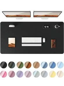 Leather Desk Pad, Office Desk Mat, Large Mouse Pad, Writing Board, Office Desk Blotter, Black, White, Purple, Pink, Gray, Green, Blue Non-Slip PU Leather Imprint, Laptop Pad, Waterproof Writing Mat For Office And Home Gaming Mouse Pad Desk Accessories Office Supplies Office Desk Accessories Mousepad Mouse Pad For Desk - Multicolor - View 68