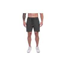 - Pantalones cortos deportivos para hombre, pulgadas, para correr, deportes, gimnasio, con bolsillos con cierre - Gris metalizado + G - Ver 4