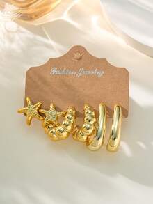 4-18 件/套女士个性化时尚优雅耳环套装，适合休闲、派对、旅行、海滩、生日礼物搭配服装