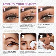 Lash Cluster Glue And Seal Kit With Lash Glue Remover And Tweezers Lash Extension Clusters Fast Removal, Portable Eyelash Brush Eyelash Extension Beginners