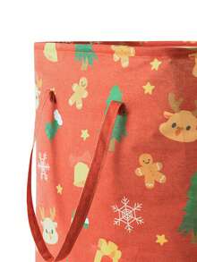 1 件圣诞洗衣篮，大容量储物袋，整理箱，适用于存放衣服、礼物等，用于节日装饰和存储，大容量，厚实，红色和绿色