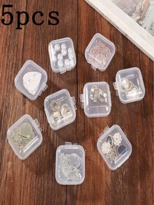 5/50pcs Mini Clear Plastic Storage Boxes, Jewelry Storage Boxes, Transparent Storage Containers, Multifunctional Portable Storage Containers With Lids, For Small Items, Crafts, Jewelry, Hardware