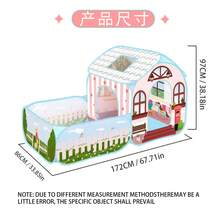 Tente de jeu pour garçons et filles, avec toit et rideau de porte, maison de tente de jeu pop-up villa pour enfants en bas âge, utilisable en intérieur et en extérieur, pliable, portable, rose et adapté aux enfants de 3 à 6 ans