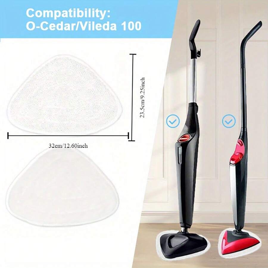 3pcs Compatible O-Cedar/ 100 Flat Mop Replacement Pads, Super Microfiber Triangle Cleaning Cloths, Suitable For O-Cedar/ 100 Electric Mops, Reusable For Hardwood, Tile, Linoleum Floor Mops, Easy To Install, Essential For Home Cleaning