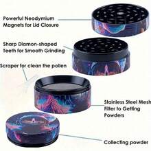 1.6/2 Inch Metal Astronaut Herb Grinder Spice Mill Mortar Pestle Salt Crusher Tobacco Bud Vanilla Four-Layer Manual Zinc Alloy Mills Cigarette Cigar Grass Grinder Smoking Accessories Gift