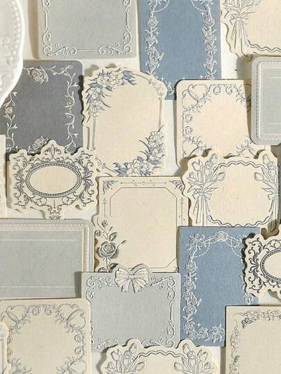 Caixa com 30 papéis adesivos em relevo simples e criativos para scrapbooks, suprimentos para diários vintage, materiais para artesanato, decoração e colagem, presentes para festivais, scrapbooks personalizados e papelaria escolar para a volta às aulas