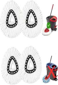 4 Pack Mop Head Replacement Compatible With O Cedar Triangle Swivel Mops,Spin Mop Replacement Head 100% Microfiber,Deep Cleaning,EPSUNORISE Compatible With O Cedar Mops(White) - 白色 - 查看 1