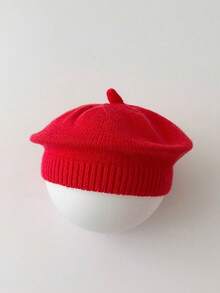 This Compact British Vintage Street Style Beret, Knitted Artistic Design, Suitable For Autumn And Winter, Versatile And Warm, An Ideal Choice For Casual Occasions. - Multicolor - View 3