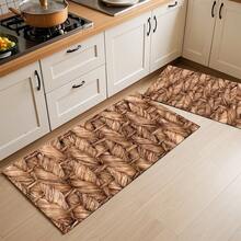 1 buc. Model floral 2D, covoraș de podea cu design plat din frânghie de in fals, pernă de protecție pentru podea de bucătărie, covoraș confortabil pentru picioare, covor pentru sufragerie, dormitor, baie, spălătorie, birou, decor pentru casă și interior