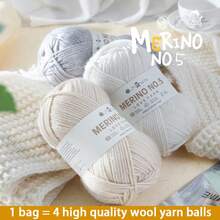 400g Wool Yarn, 245 Thick Alpaca Wool Yarn, Casual Knitting Bar Knitting Yarn, Suitable For Making Fashionable Coats, Scarves, Hats, Gloves, Wool Carpets, Wool Cushions, Handicrafts, Clothing, 50% Wool, 50% Polyester, 1 Bag = 4 Balls = 400g - Four Packs - View 8