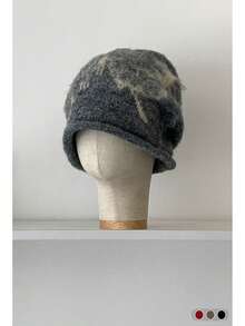 妖蝶针织帽时尚百搭适合秋冬街头风Y2K猫耳帽保暖护耳复古百搭超大针织防寒帽 - 彩色 - 查看 8