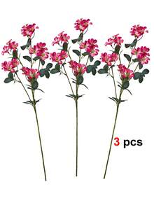 1支/3支人造樱花，27.6英寸长茎丝绸雏菊花枝，适合家居婚礼派对桌面装饰插花 - 玫紅色 - 查看 8